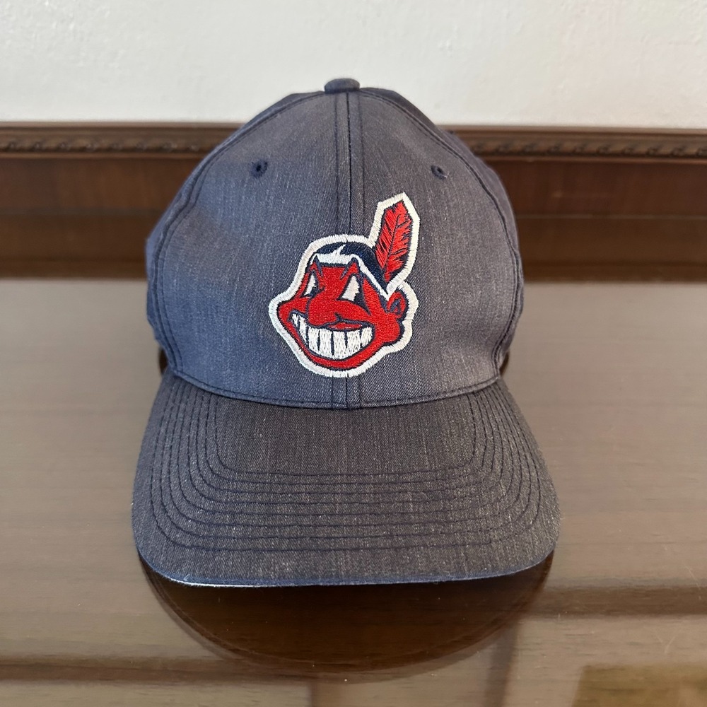 Vintage Cleveland Indians Snapback Hat G Cap 90's Rare Grosscap Plain Logo‎